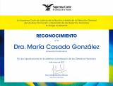 Reconeixement a la Dra. María Casado, Suprema Cort de Justícia de la Nació de Mèxic